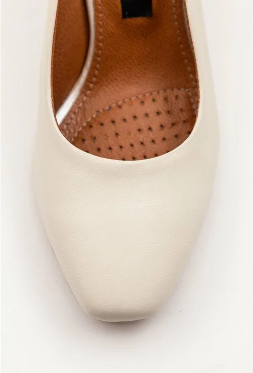 Pantofi nuanta alb fildes din piele naturala