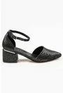 Pantofi nuanta negru sidefat din piele naturala cu varf ascutit