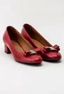 Pantofi nuanta rosu inchis din piele naturala Ely