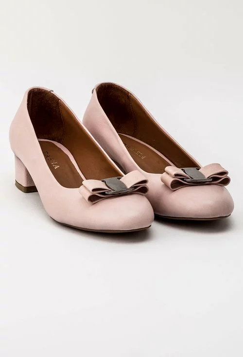 Pantofi nuanta roz pudra din piele naturala Ely