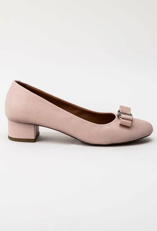 Pantofi nuanta roz pudra din piele naturala Ely