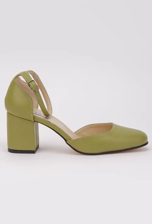 Pantofi nuanta verde din piele naturala