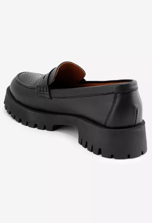 Pantofi office negri confectionati din piele naturala
