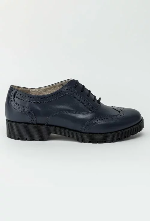 Pantofi Oxford bleumarin din piele naturala Violeta