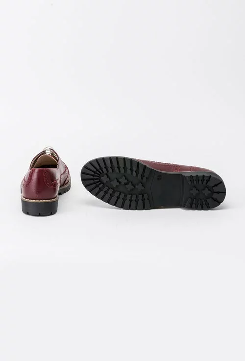 Pantofi Oxford bordo din piele naturala Liza