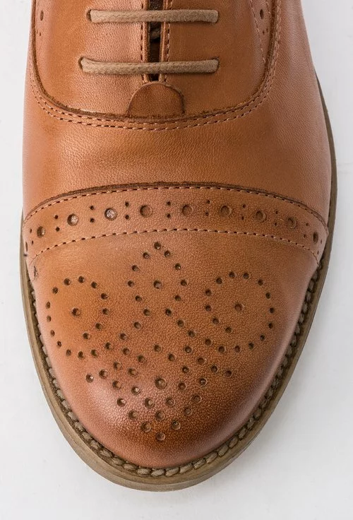 Pantofi Oxford cognac din piele naturala Fiona