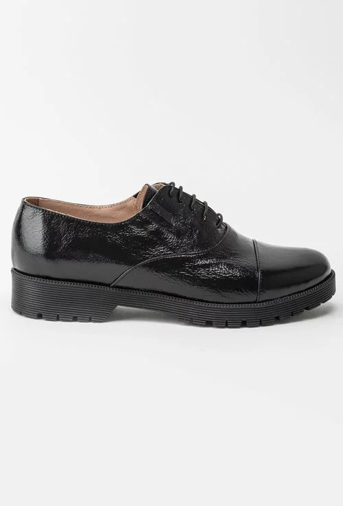 Pantofi Oxford cu efect de lac din piele naturala Oliver