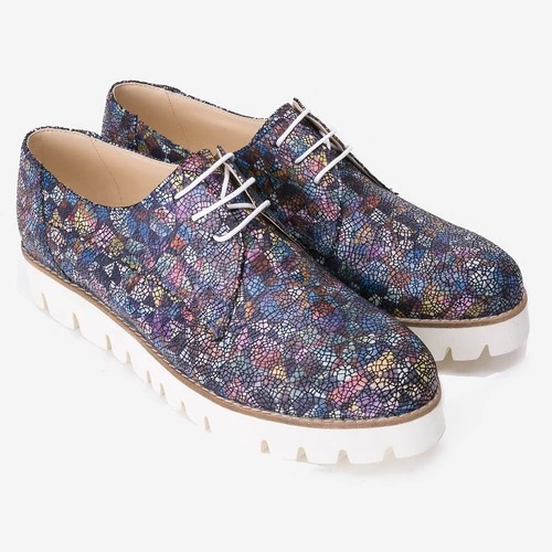 Pantofi Oxford cu model multicolor din piele naturala Karin