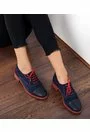 Pantofi Oxford din piele naturala bleumarin Alegra