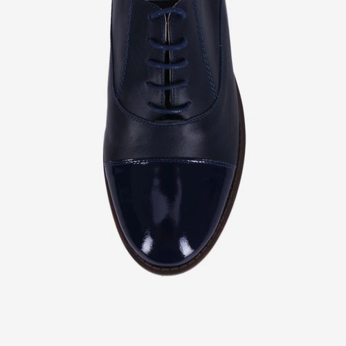 Pantofi Oxford din piele naturala bleumarin Natalie