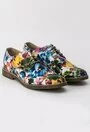 Pantofi Oxford din piele naturala cu imprimeu floral multicolor