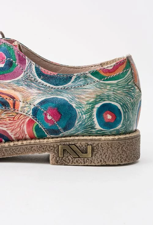 Pantofi Oxford din piele naturala cu imprimeu muticolor Felicity
