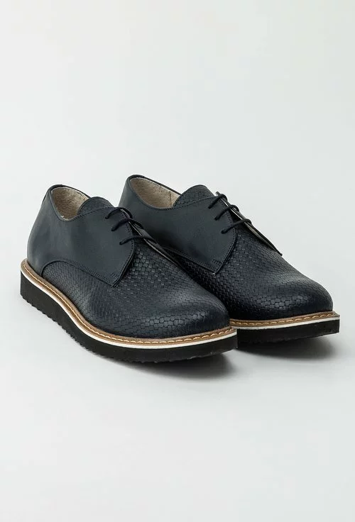 Pantofi Oxford navy din piele naturala Patriss