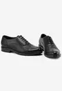 Pantofi Oxford negri din piele cu aspect perforat