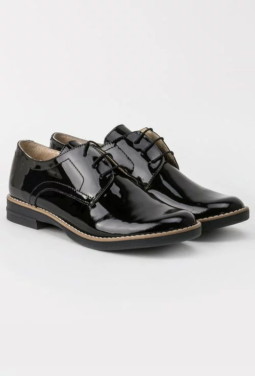 Pantofi Oxford negri din piele naturala Inna
