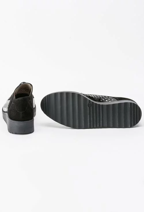 Pantofi Oxford negri din piele naturala Iordina