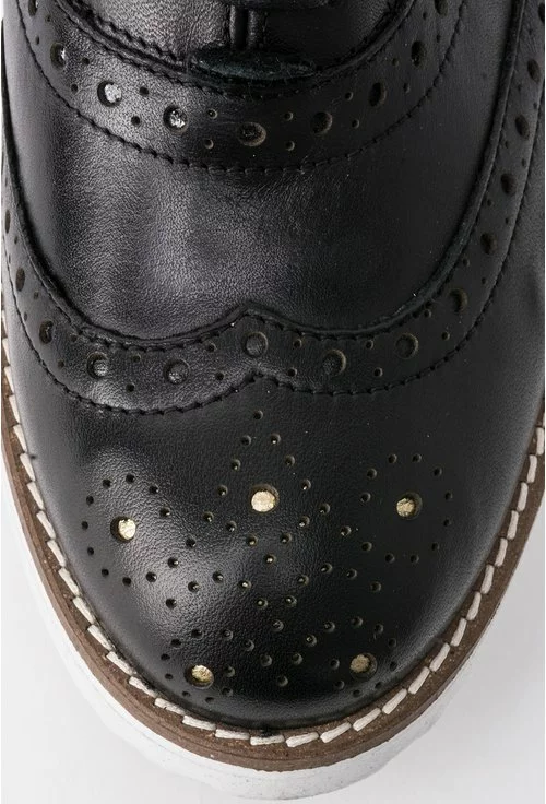 Pantofi Oxford negri din piele naturala Roxette