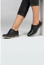 Pantofi Oxford negri din piele naturala texturata