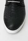 Pantofi Oxford negri din piele naturala texturata mata Alexandra