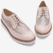 Pantofi Oxford nude cu gri cu reflexe argintii din piele naturala Bellamy
