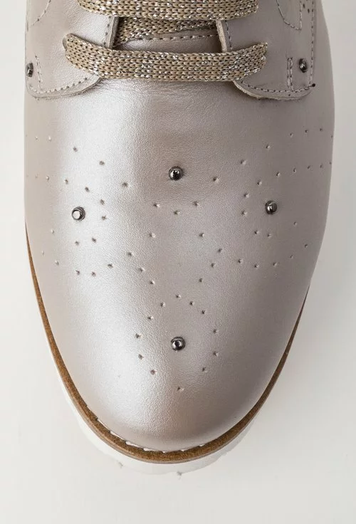 Pantofi Oxford nude sidefat din piele naturala Malini