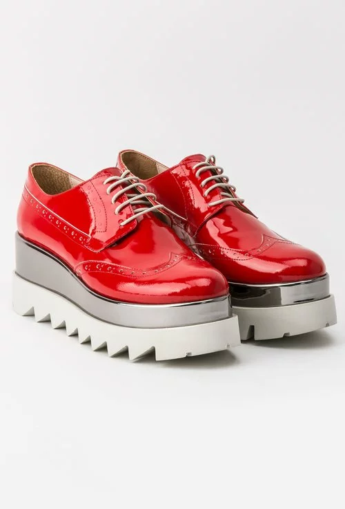Pantofi Oxford rosii din piele naturala Zenix