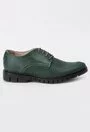 Pantofi Oxford verde inchis din piele naturala Marissa