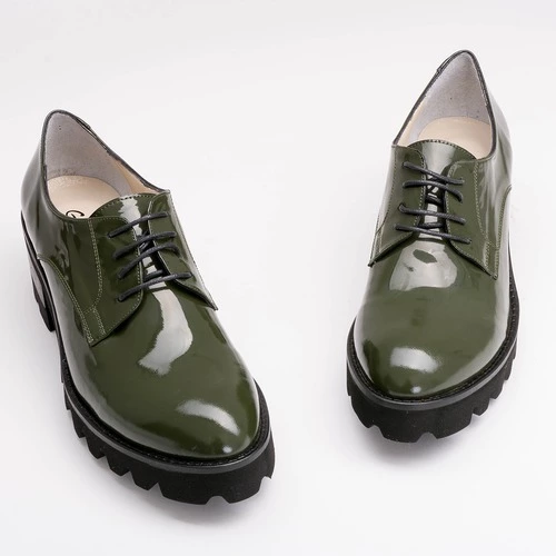Pantofi Oxford verzi din piele naturala Cristian
