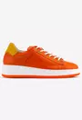 Pantofi portocalii cu galben din piele