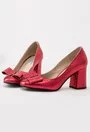 Pantofi rosii cu reflexii sidefate din piele naturala Aura