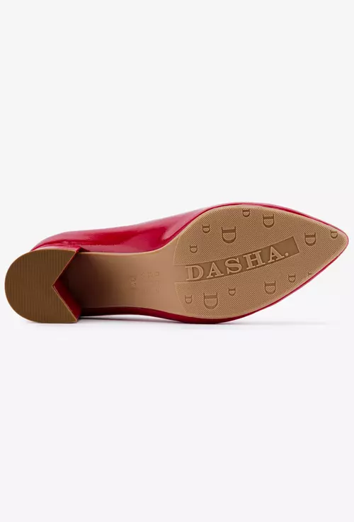 Pantofi rosii din piele lacuita cu toc