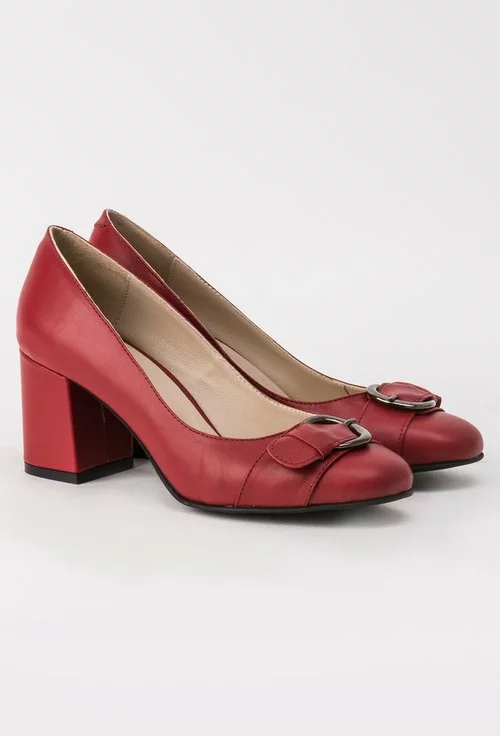 Pantofi rosii din piele naturala Adele