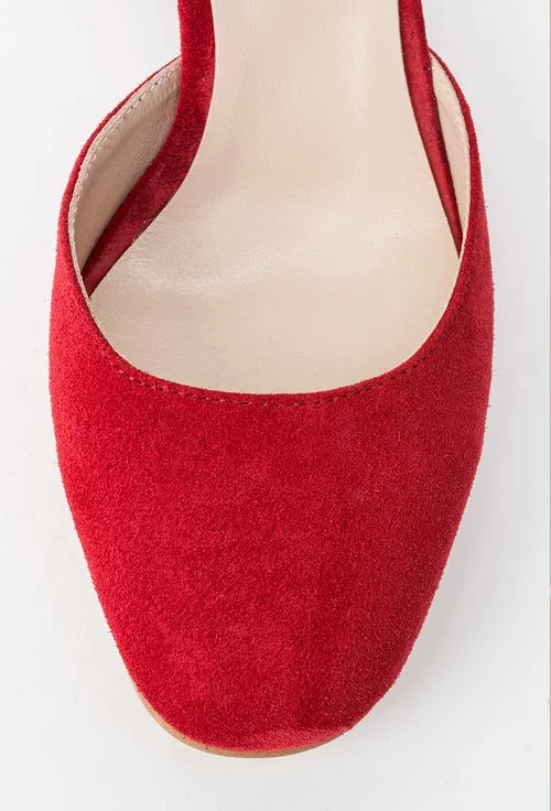 Pantofi rosii din piele naturala Marrie