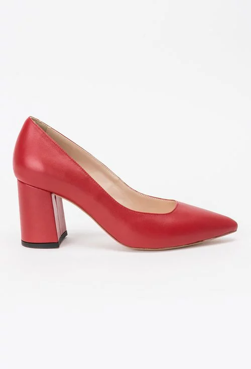 Pantofi rosii din piele naturala mata Daria
