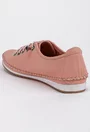 Pantofi roz din piele cu model cusatura