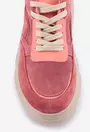 Pantofi roz din piele intoarsa cu detalii roz