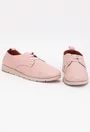 Pantofi roz pal din piele cu siret