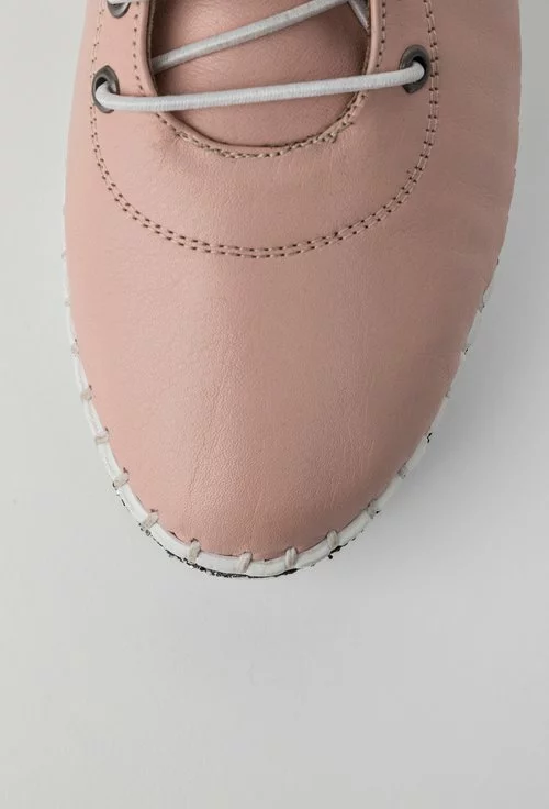 Pantofi roz pal din piele naturala cu detalii sclipitoare Hiperion