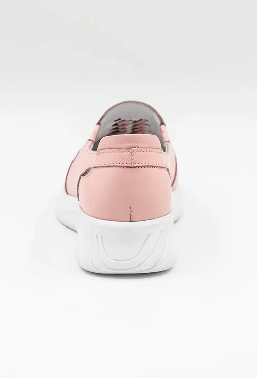Pantofi roz pal din piele naturala cu elastic