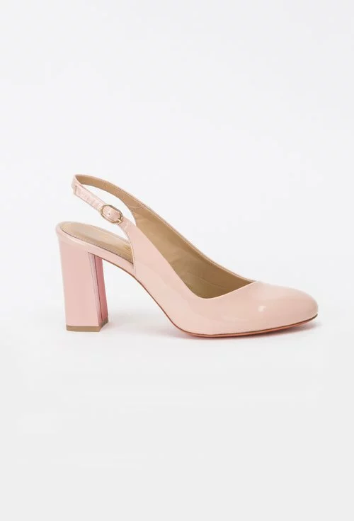 Pantofi roz pudra din piele naturala Yanick