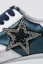 Pantofi sport argintiu cu alb si bleumarin metalizat Nelly