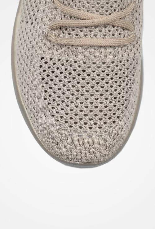 Pantofi sport bej din material textil cu siret