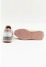 Pantofi sport din piele naturala roz pal cu insertii sclipitoare