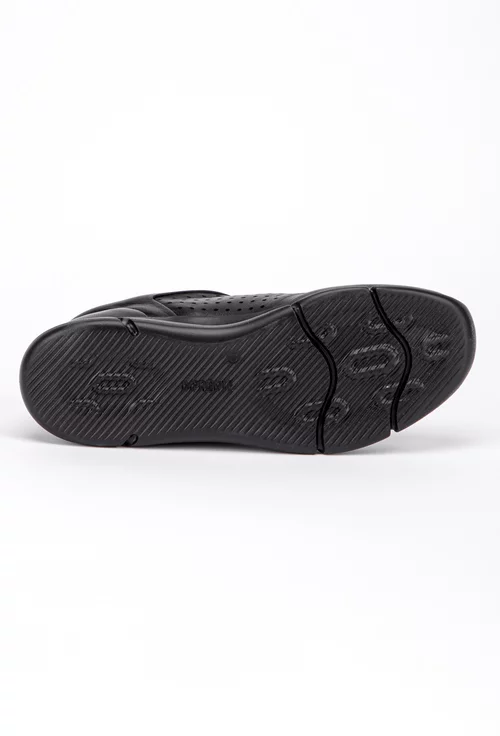 Pantofi sport din piele neagra cu siret