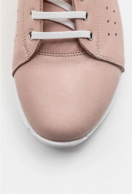 Pantofi sport din piele nuanta nude roze