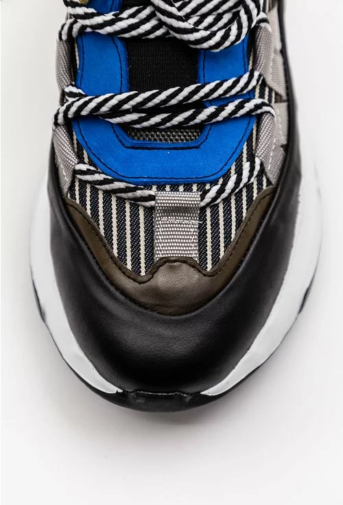 Pantofi sport in nuante de albastru si negru