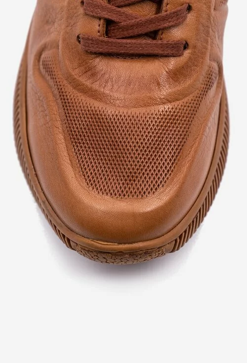 Pantofi sport maro din piele naturala box