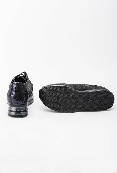 Pantofi sport navy metalizat din piele naturala Claris