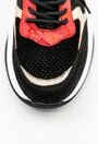 Pantofi sport negri din piele cu detalii rosii
