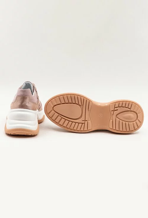 Pantofi sport nuanta roz pal din piele naturala intoarsa
